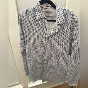 Ted Baker Men's White and Black Geometric Shirt